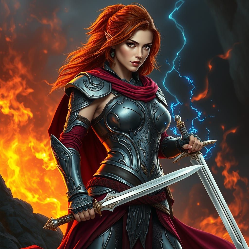 Regal Warrior Empowered by Flames