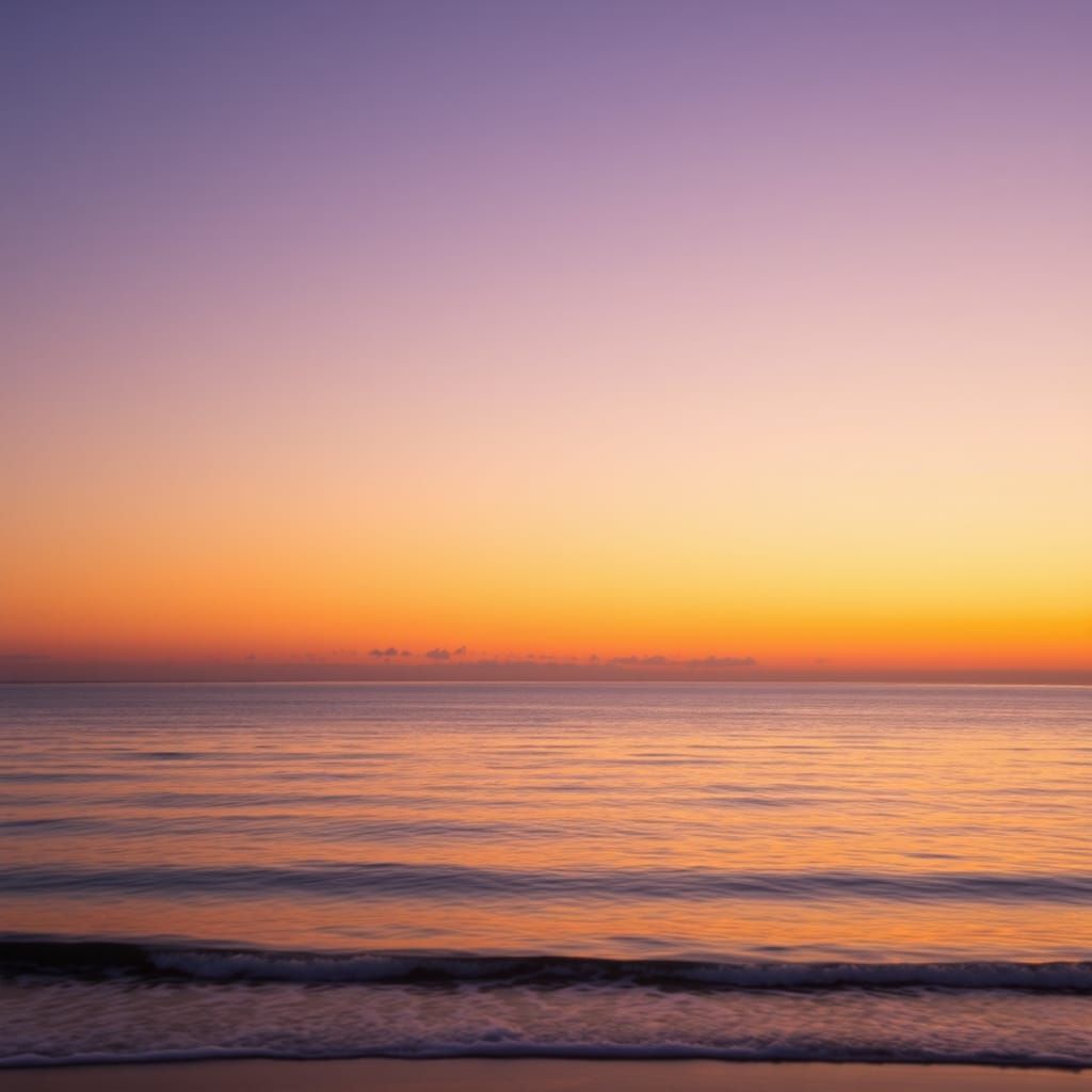 Golden Sunset Over Calm Sea with Gentle Waves