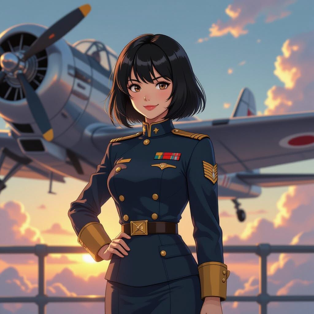 Sky Captain Girl in Vibrant Anime Style