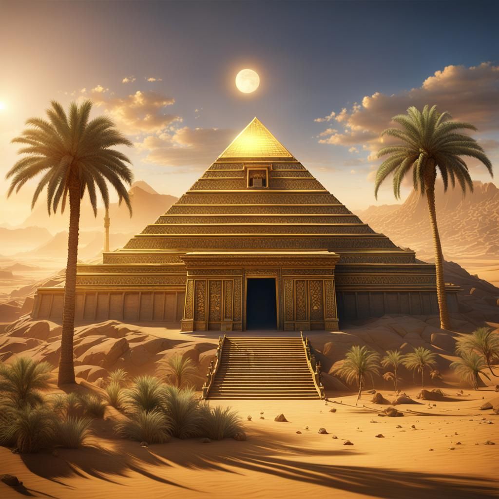Ethiopian Temple with Ark of the Covenant, Matte Painting