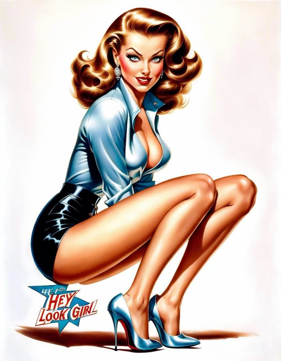 1950's Pin-Up "Hey Look Girl"