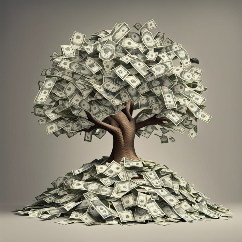 A tree made of money