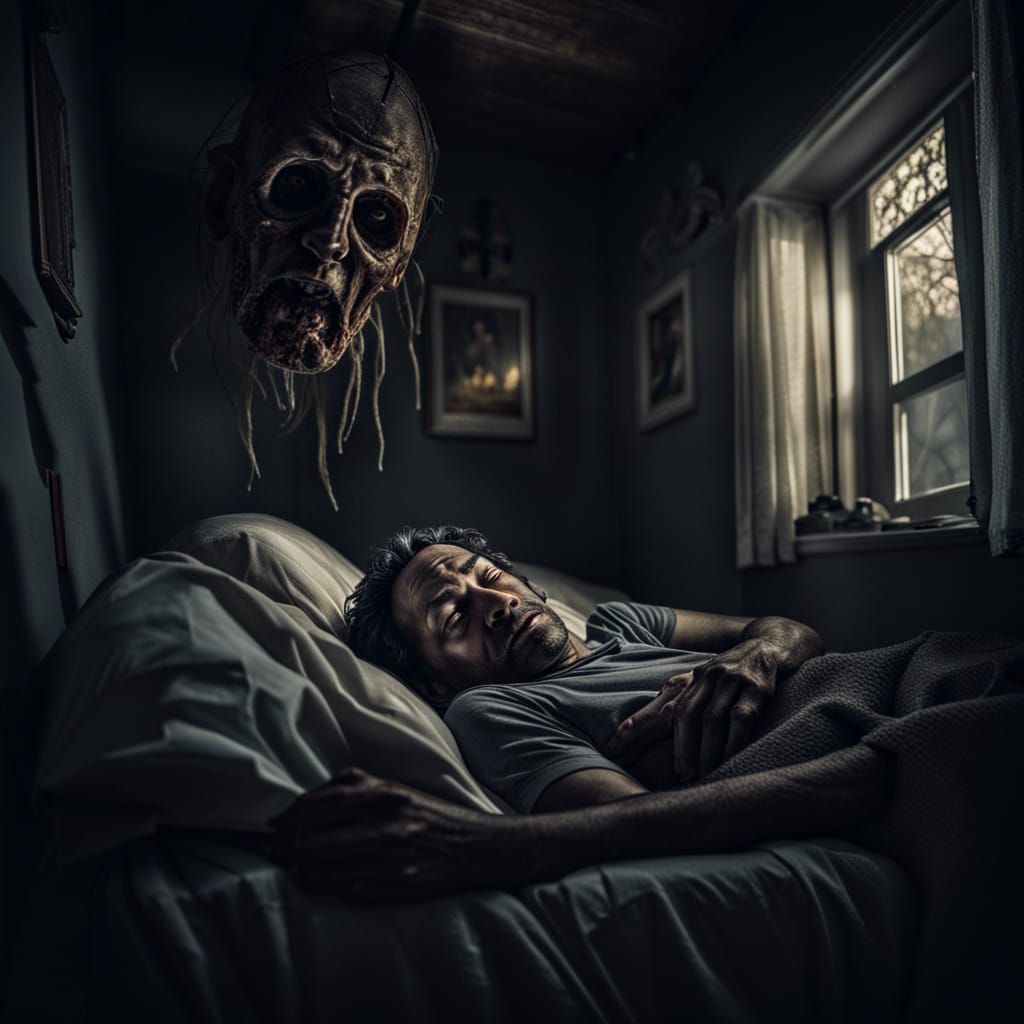 Creepy Nightmare Emerges from Sleeping Man's House