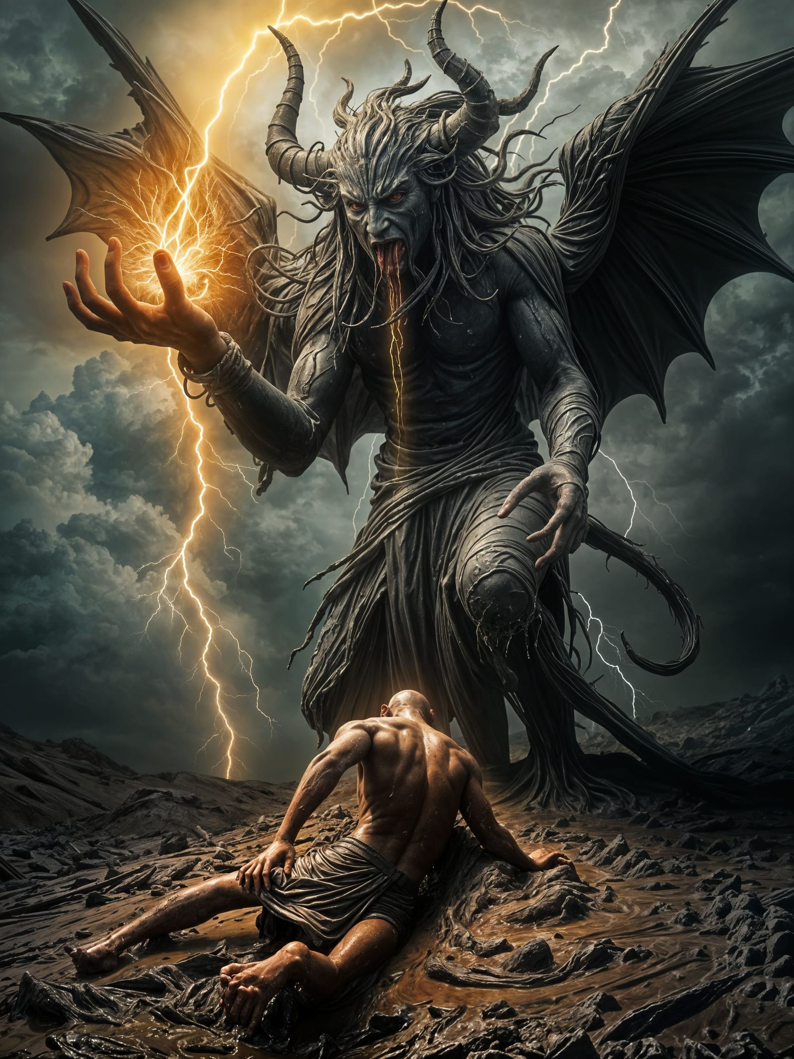 Demonic God Crafts First Human from Clay