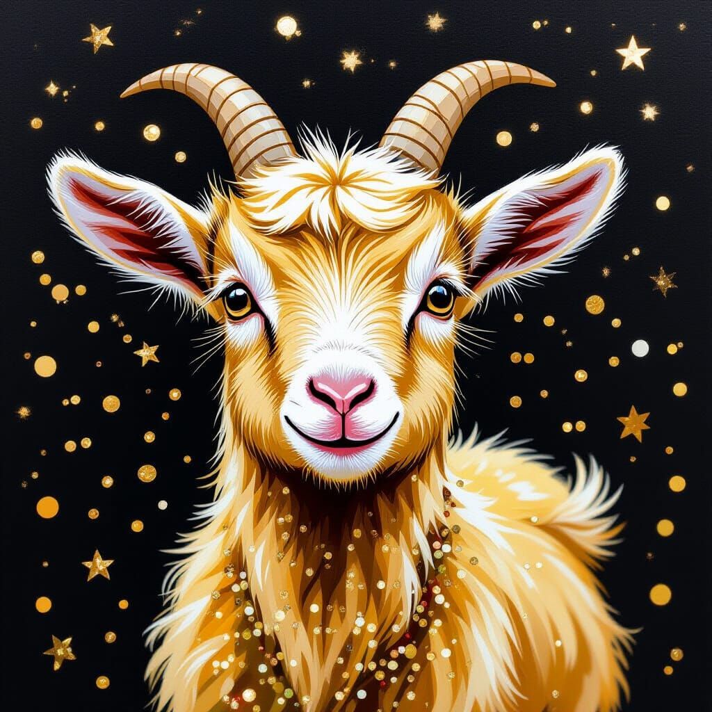 Glittering Golden Party Goat