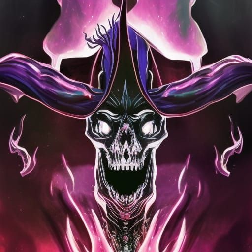 Unicorn Skeleton Burning in Biofluorescent Flames