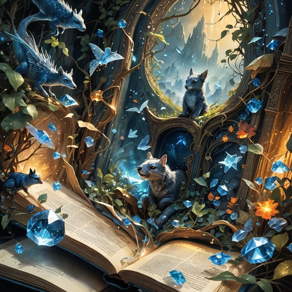 Glowing Pop-Up Book: Fantasy Zoo and Crystals