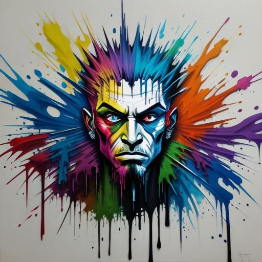 Graffiti Art in Colorful Polychromatic Style