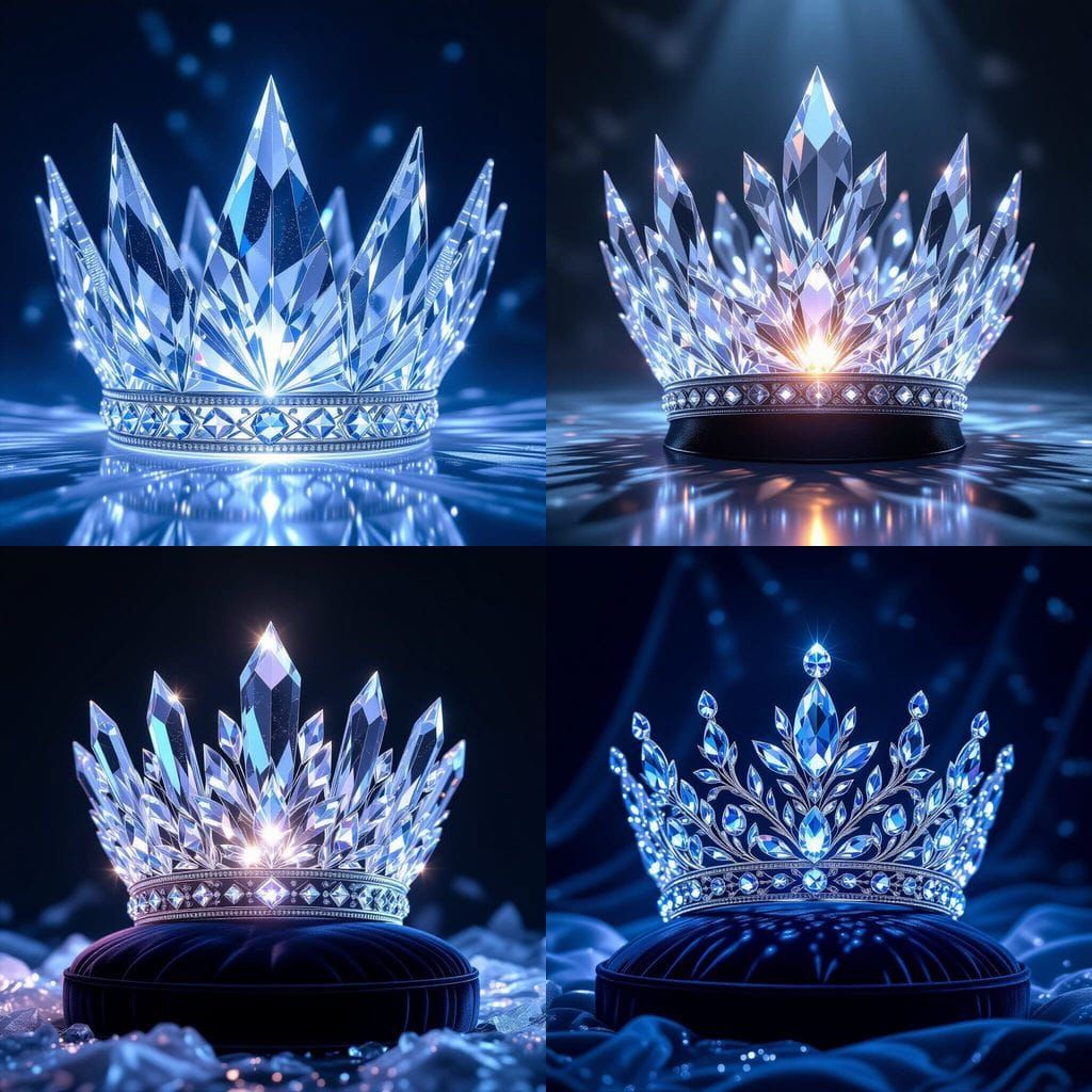 Crystal and Ice Crown Hat Sculpture