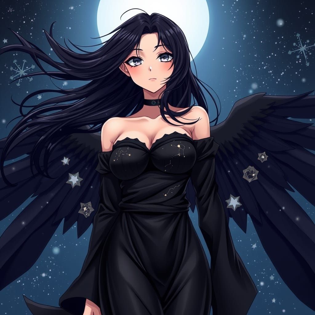 Celestial Goddess in Anime Style