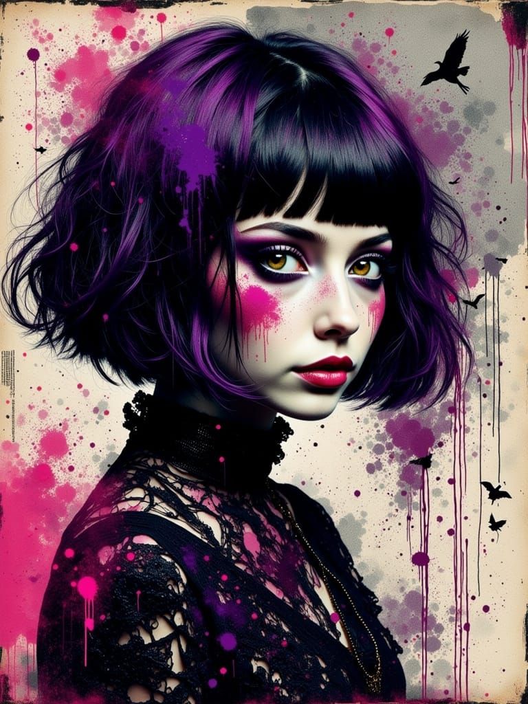 Gothic Abstract Surreal Portrait of a Young Woman