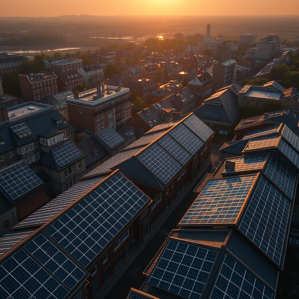 Solar City in Morning Glow