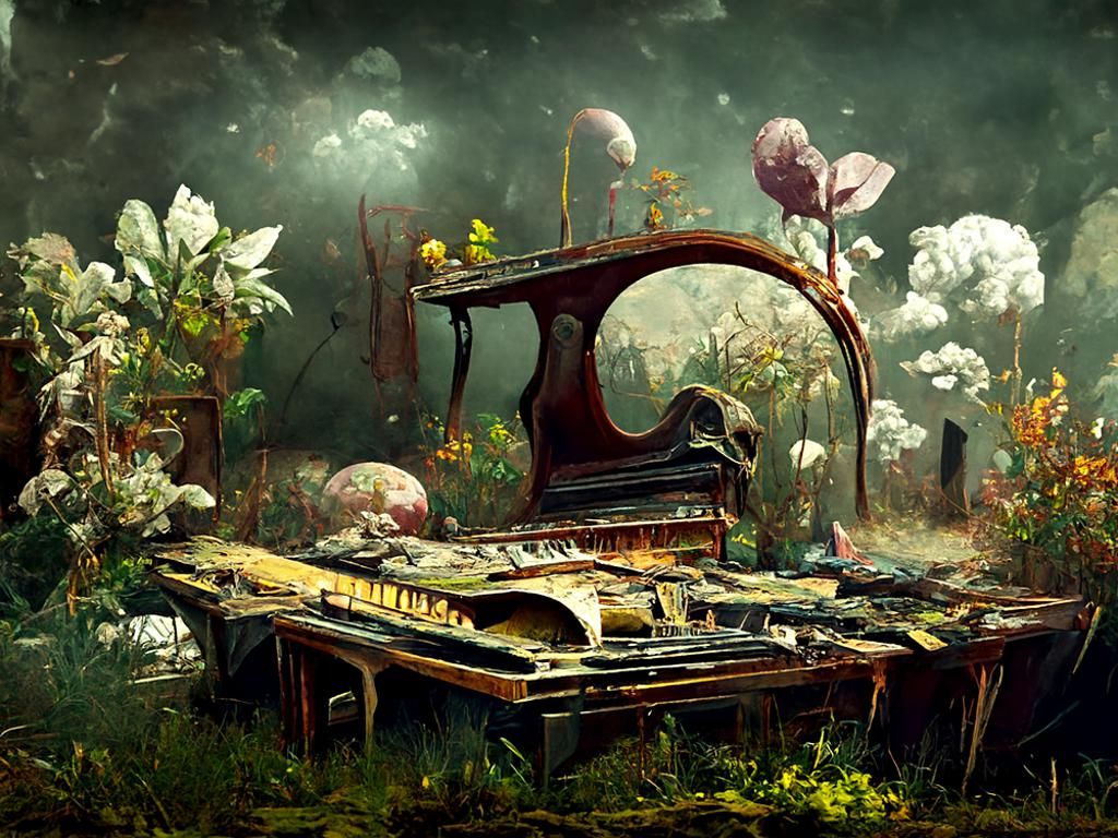 Creepy Abandoned Piano: A Symbolic Digital Painting