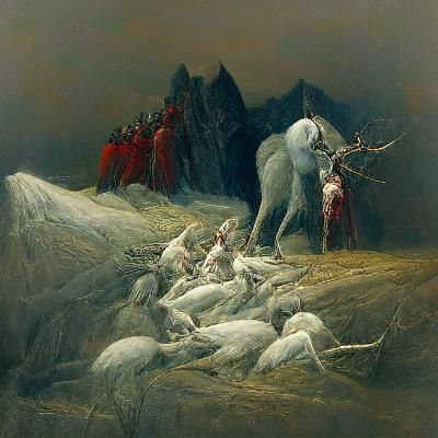 The Wild Hunt in Engraving Style