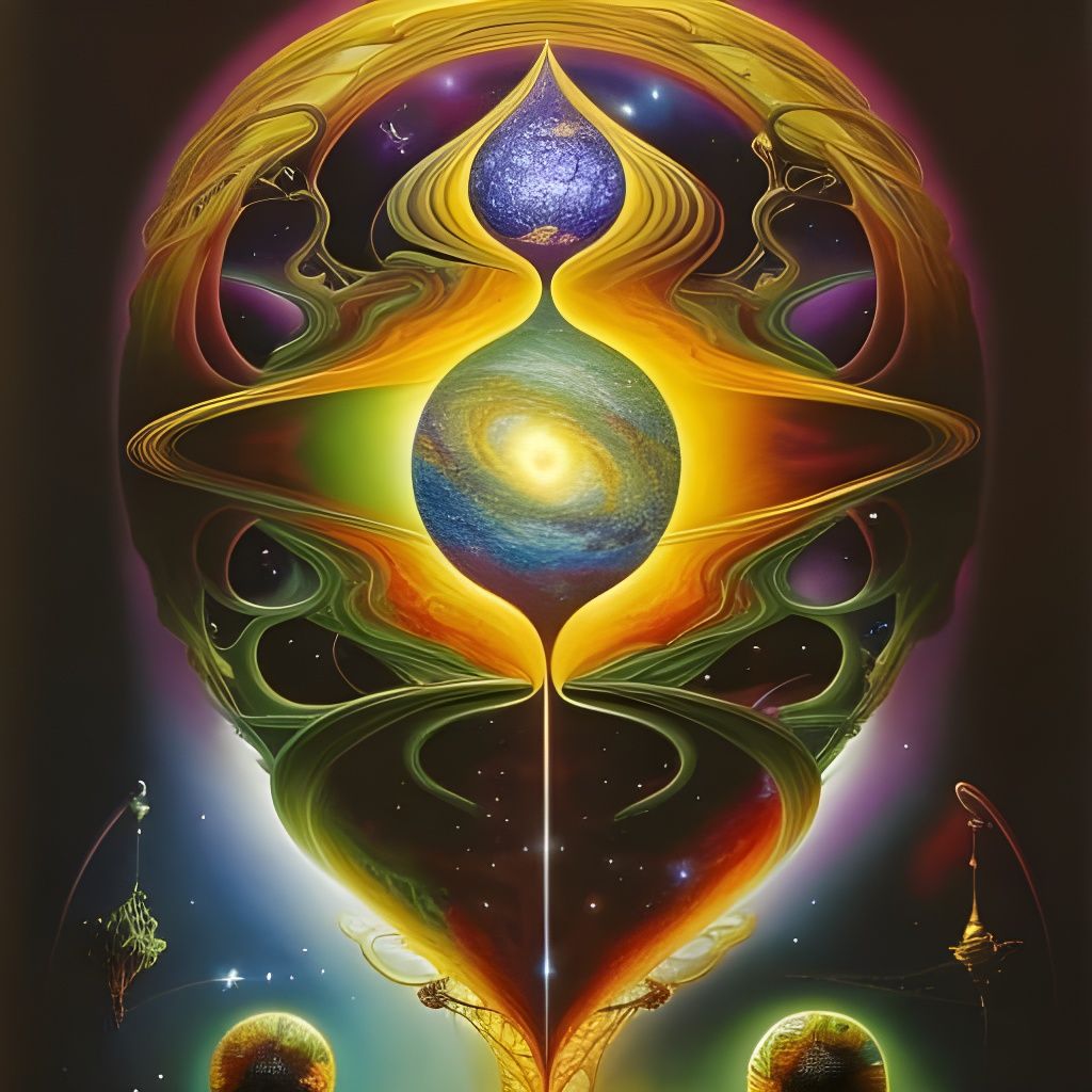 Cosmic Chaos Entity in Surrealist Style