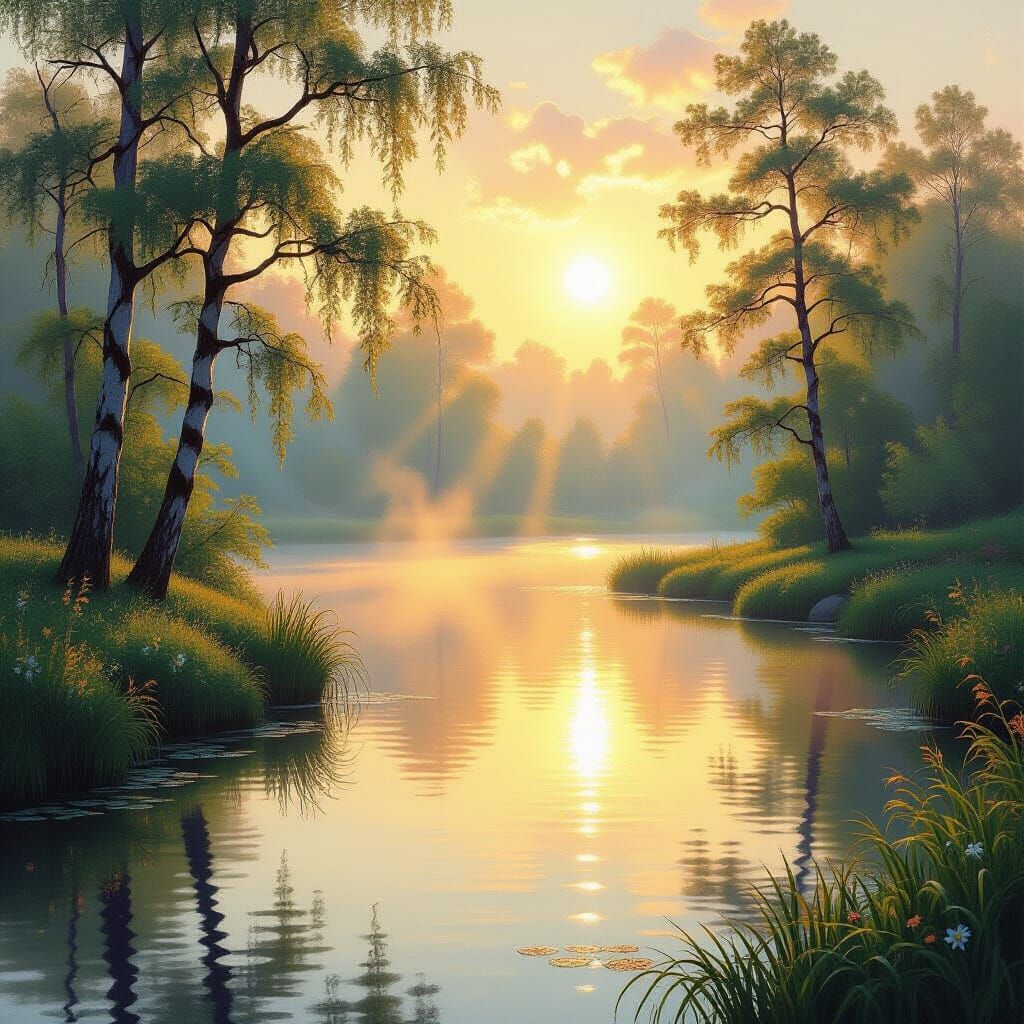 Ethereal Sunlight Illuminates Vibrant Nature Landscape