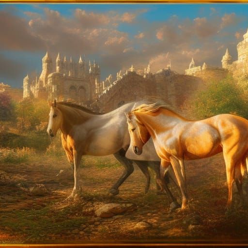 Detailed Horse Painting in Hyperrealistic Style