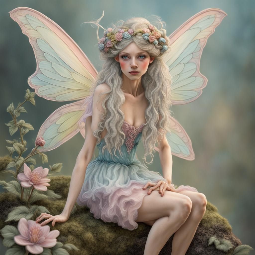 Pastel Fairy Portrait: Insanely Detailed Realistic Art