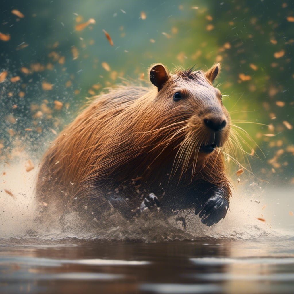 Drifting Capybara in Hyper Speed Race