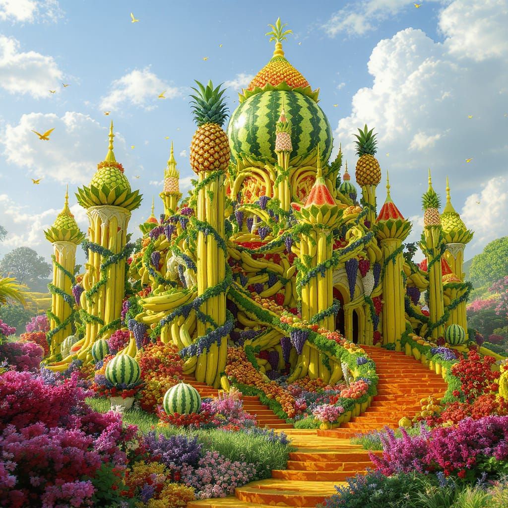 Fruit Palace: A Hyper-Detailed Digital Art Creation