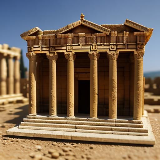 Miniature Diorama of the temple of Bacchus at Baalbek