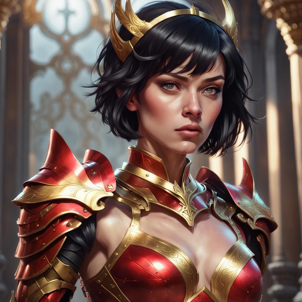 Underworld Queen Portrait in Godly Armor