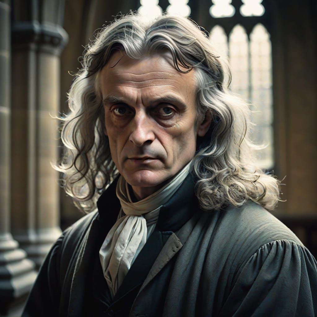 Ethereal Portrait of Sir Isaac Newton in Trinity College Cha...