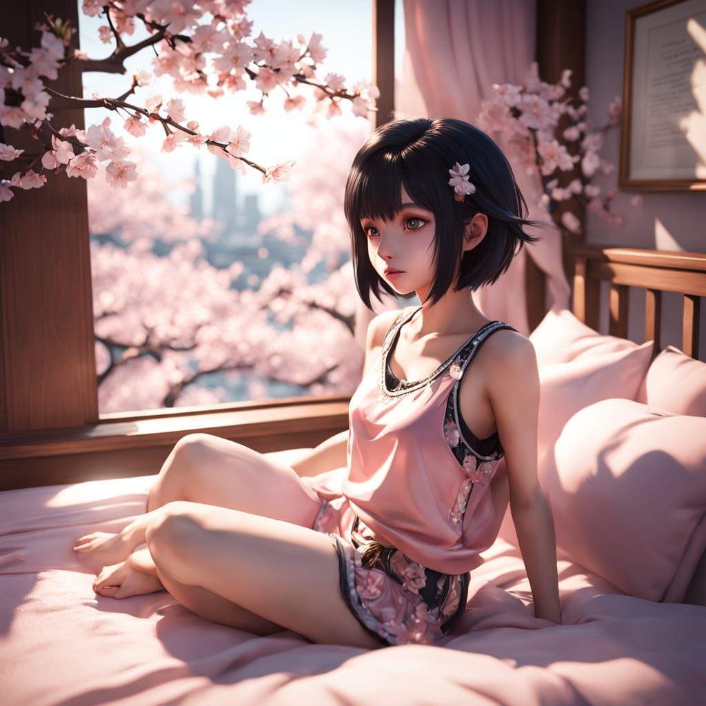 Elegant Tokyo Dreamscape in Soft Pastel Colors