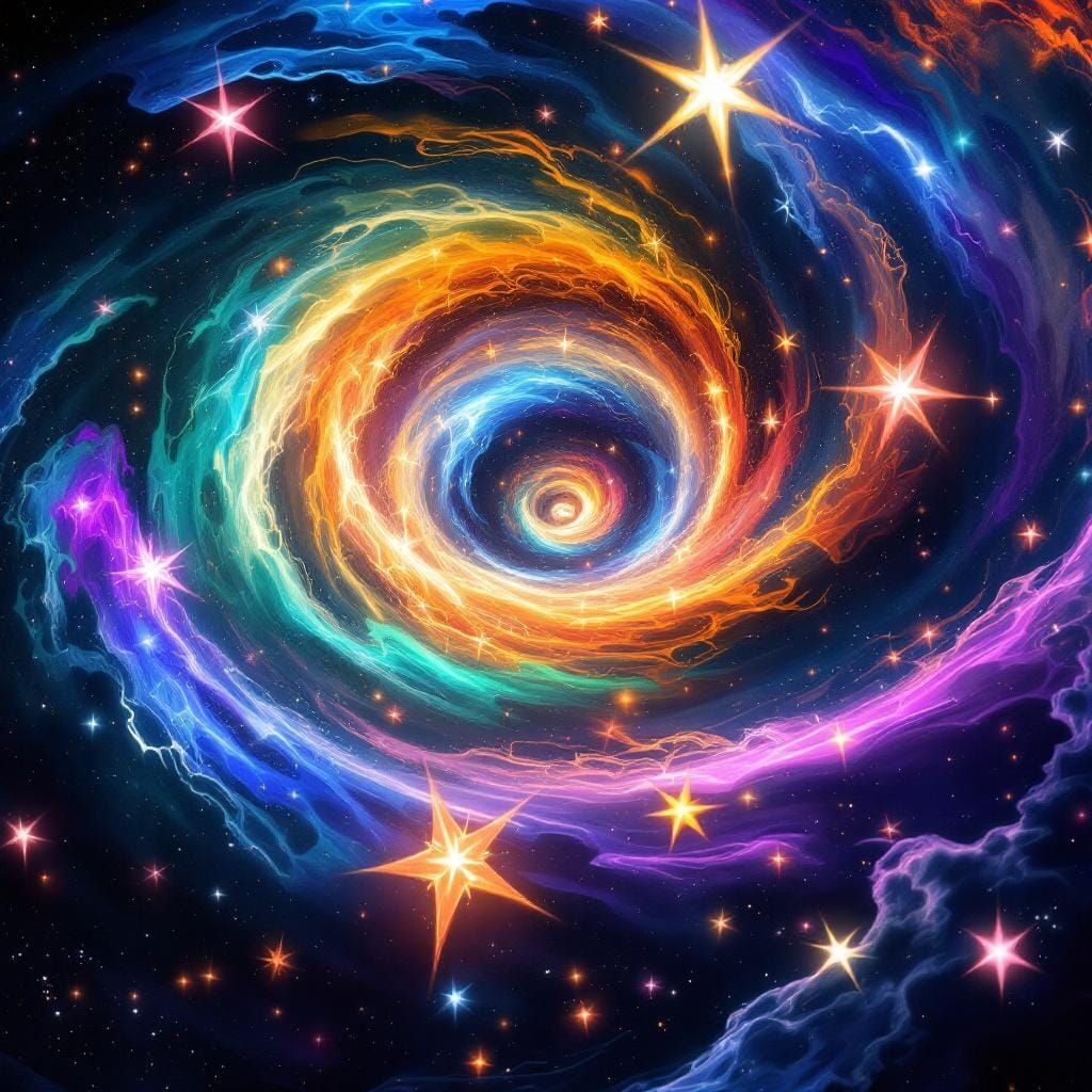 Vibrant Plasma Maelstroms in Abstract Expressionist Style