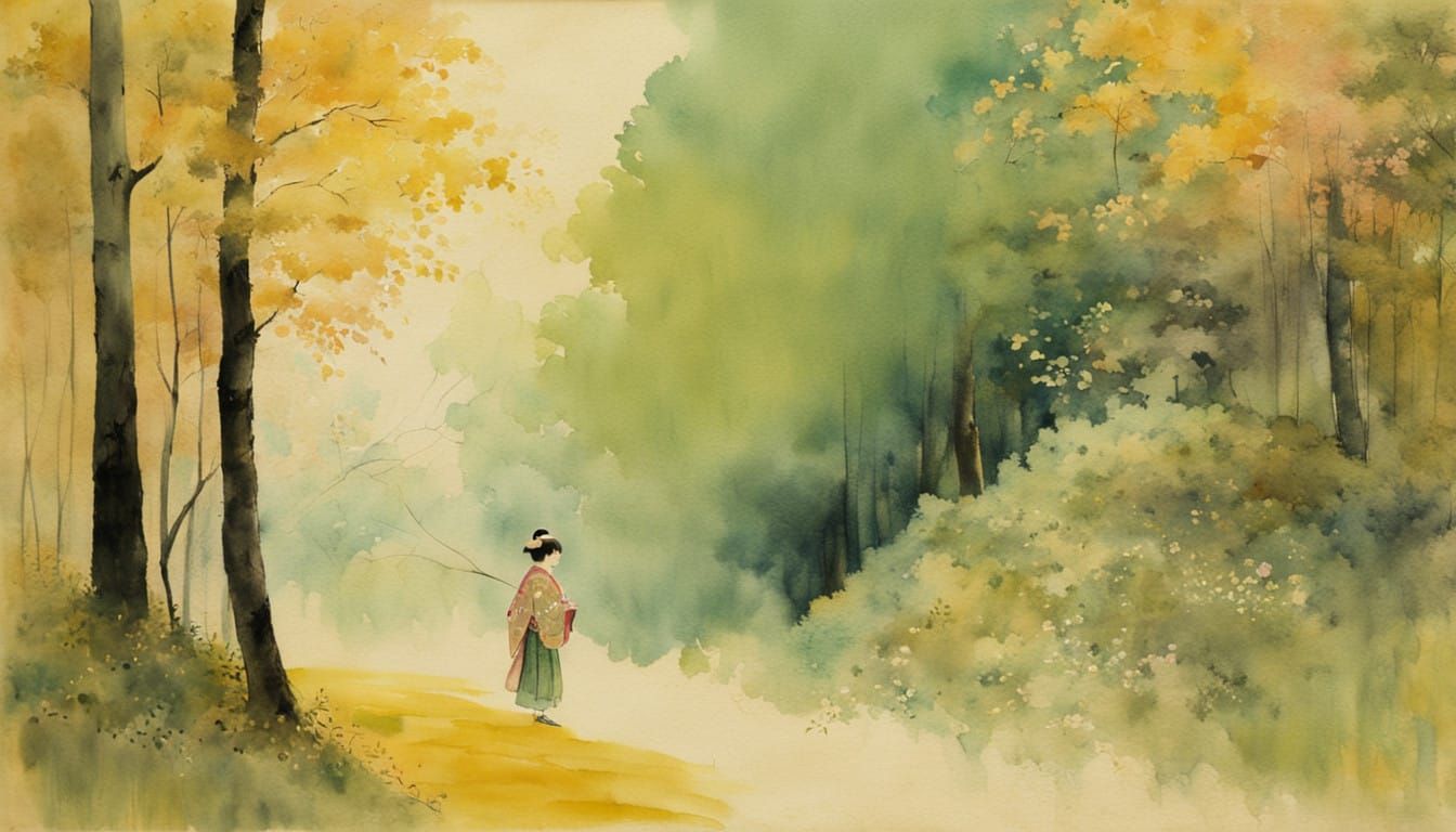 Whispering Forest Walk in Watercolor