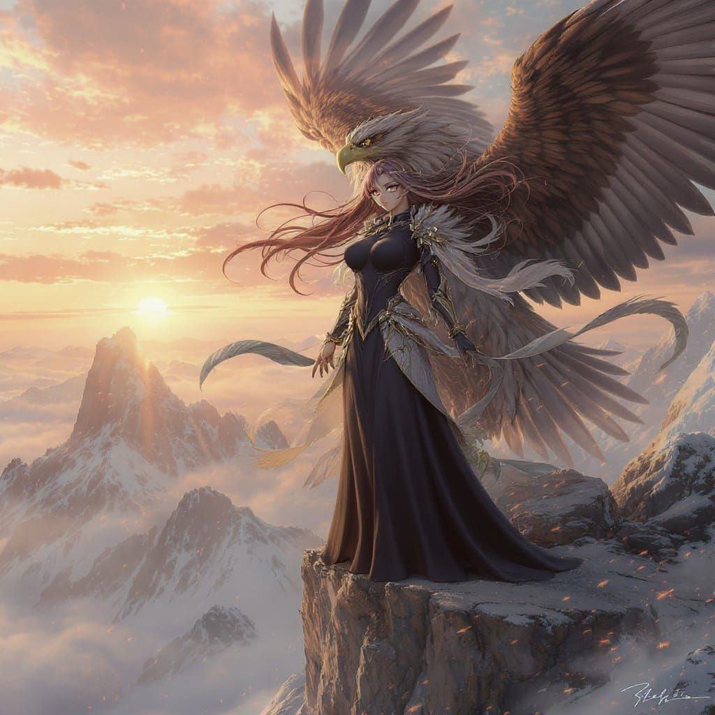 Woman with Eagles