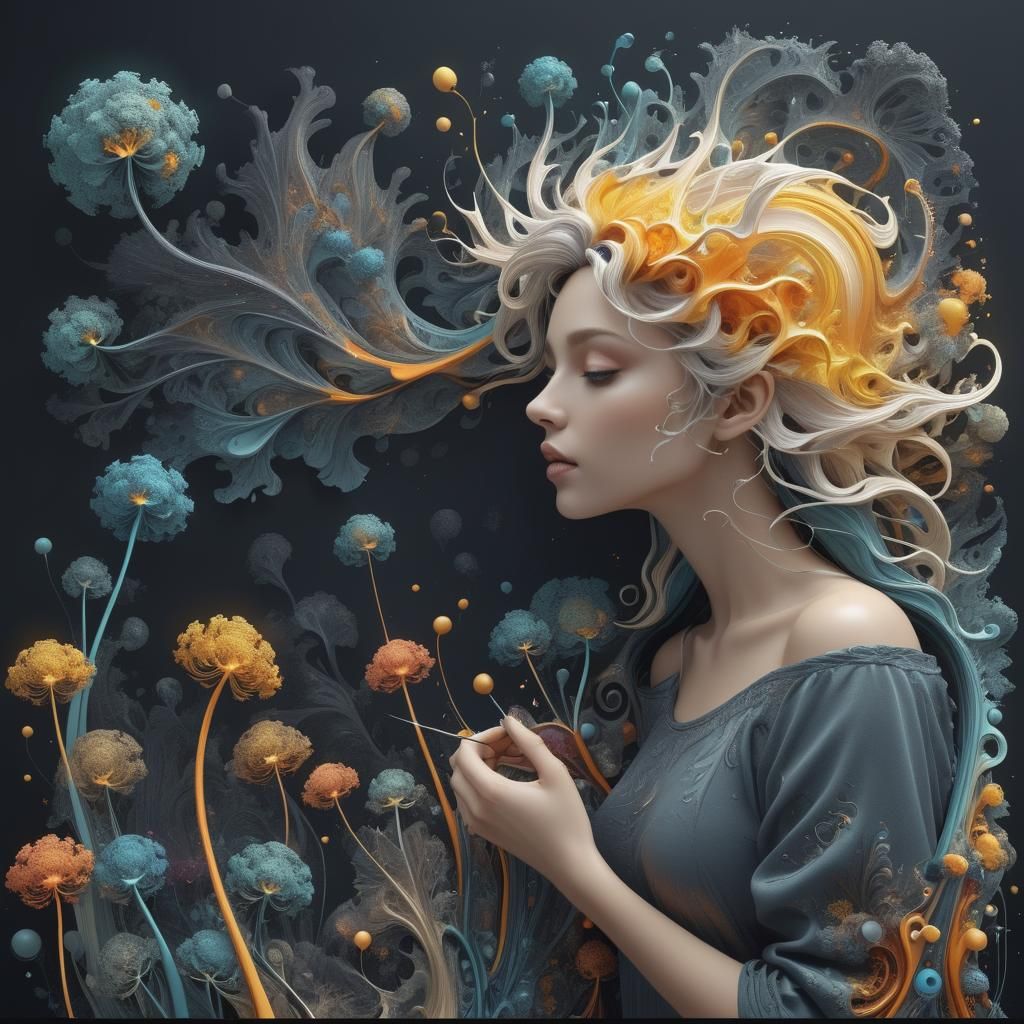 Abstract Art with Vector Fractals and Zentangle