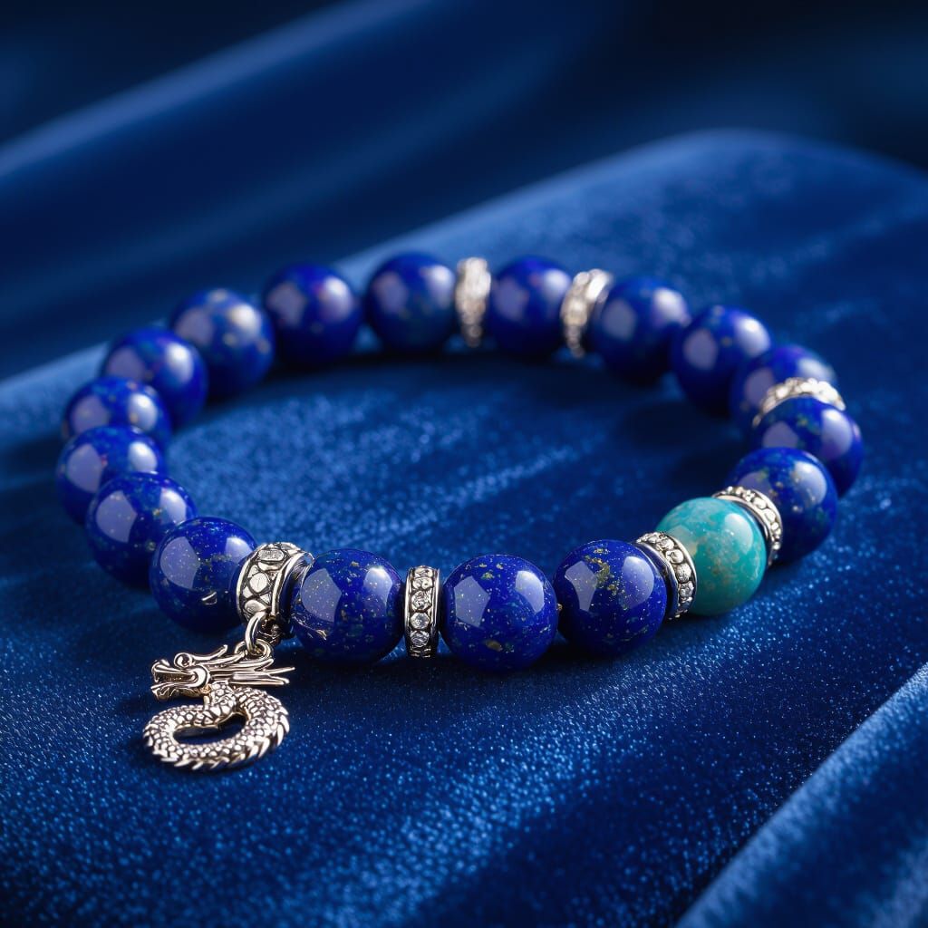 Luxury Lapis Lazuli Men's Bracelet on Velvet