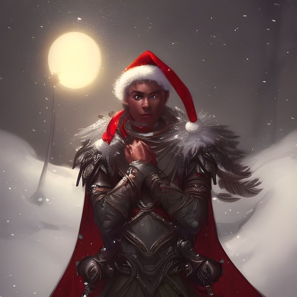 Candy Cane Emperor in Winter Forest, Detailed Digital Art