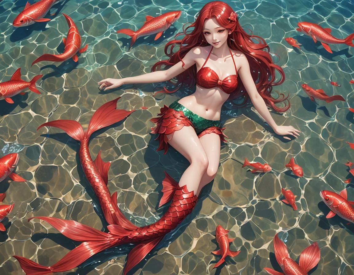 Mermaid Transformation in Anime Style