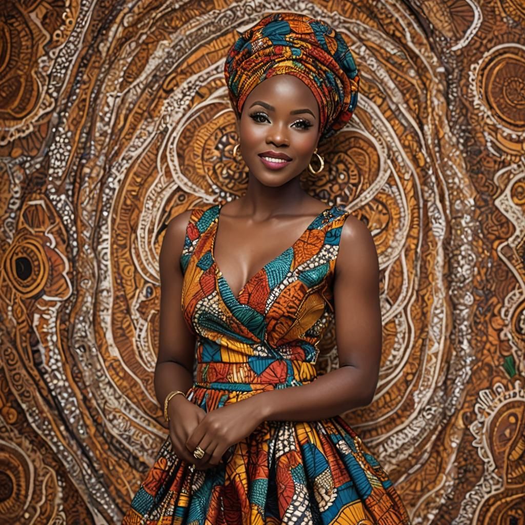 Radiant Nigerian Woman in Vibrant African Attire