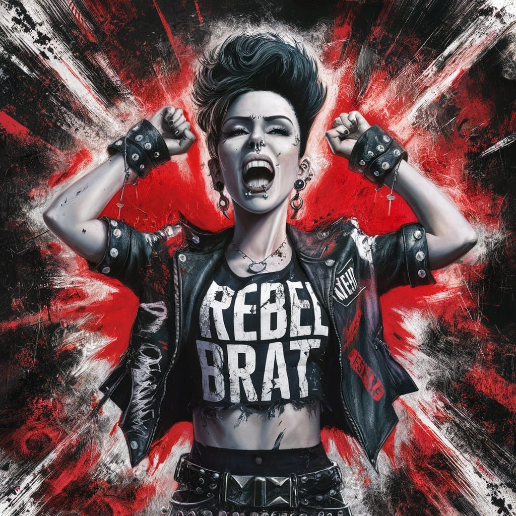Powerful Rock Album Cover: Rebel Brat