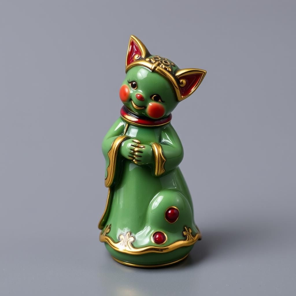 Elegant Enamel Glass Figurine