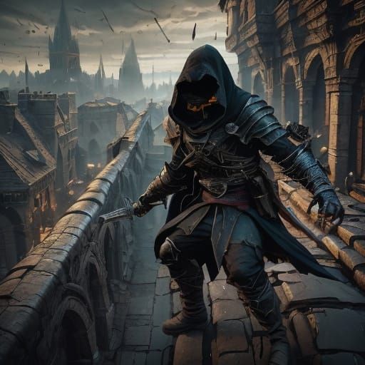 Wolverine in Medieval Assassin's Creed Street Art