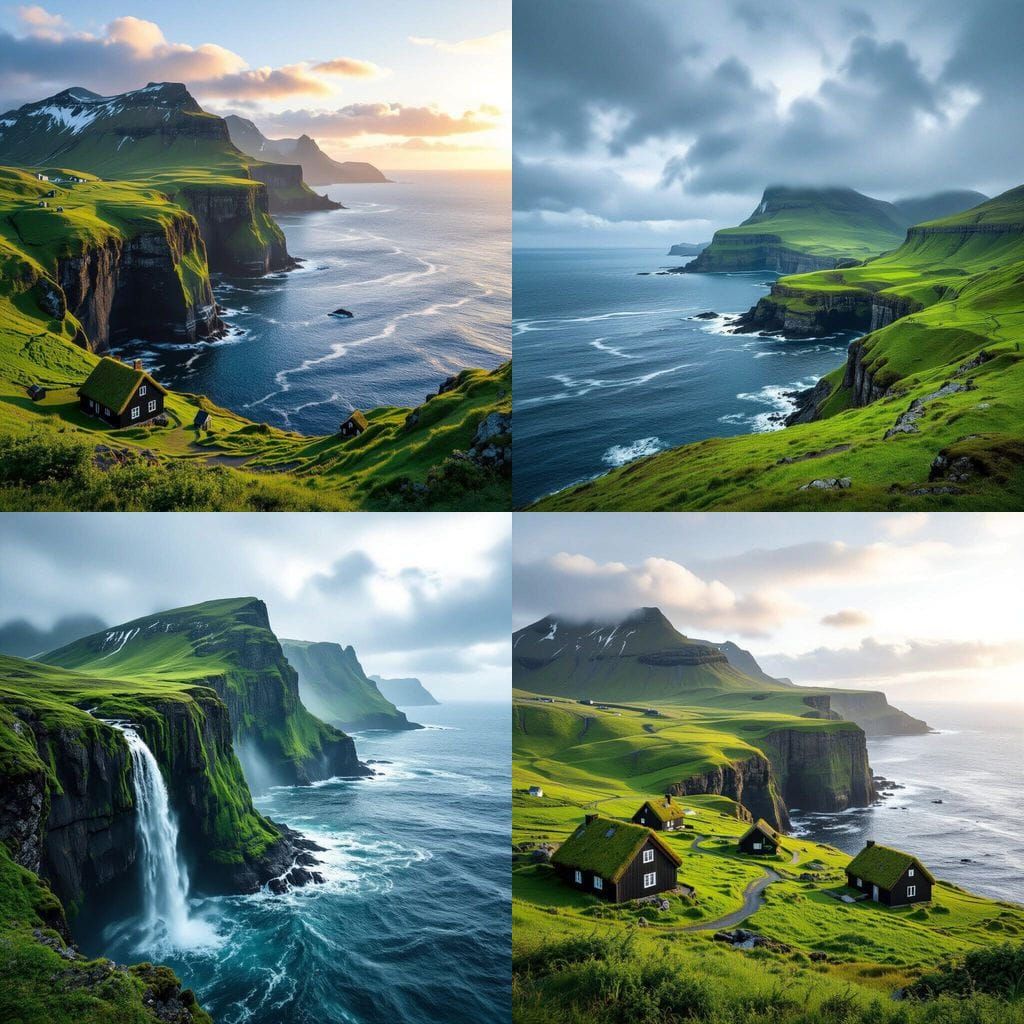 Realistic Photography of Faroe Islands in July