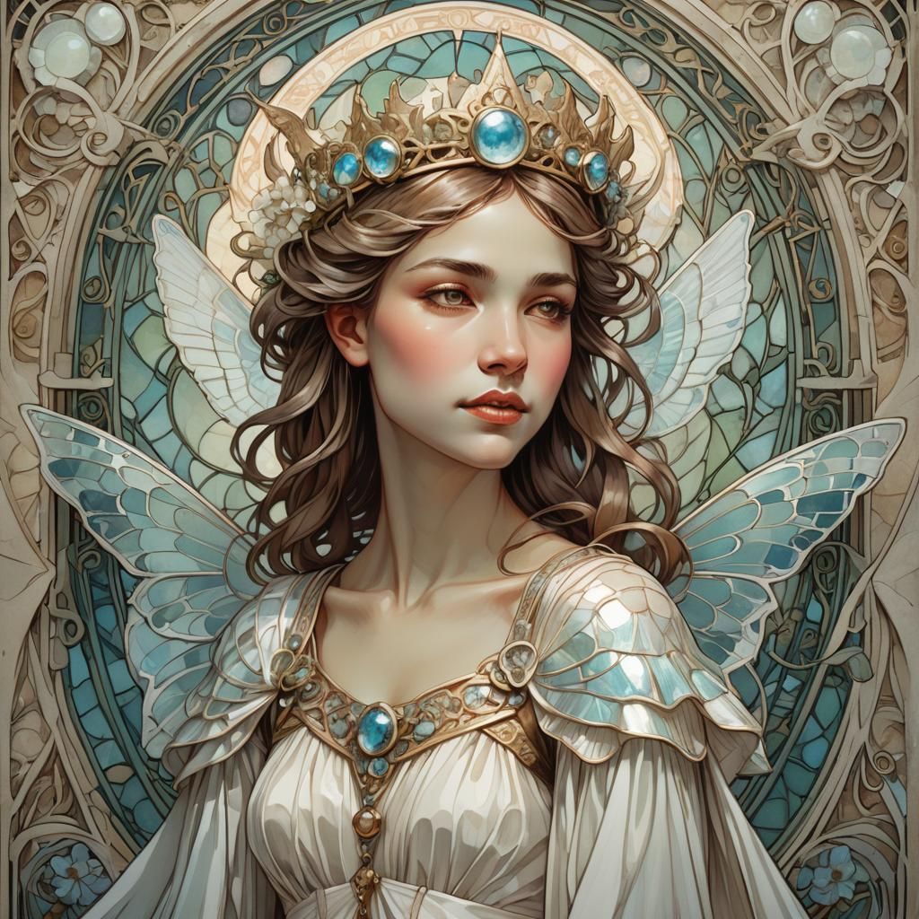 Tooth Fairy Portrait in Art Nouveau Style