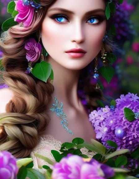 Periwinkle Fairy Portrait in Spring Forest