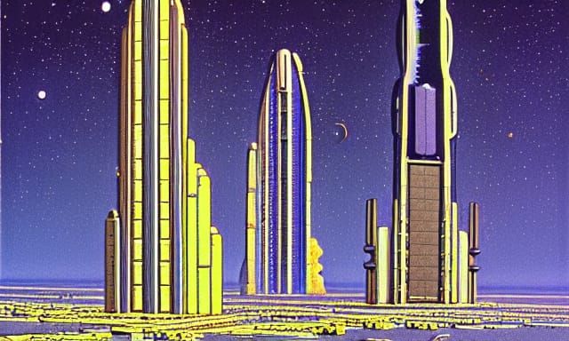 Futuristic Space Buildings: Digital Sci-Fi Art