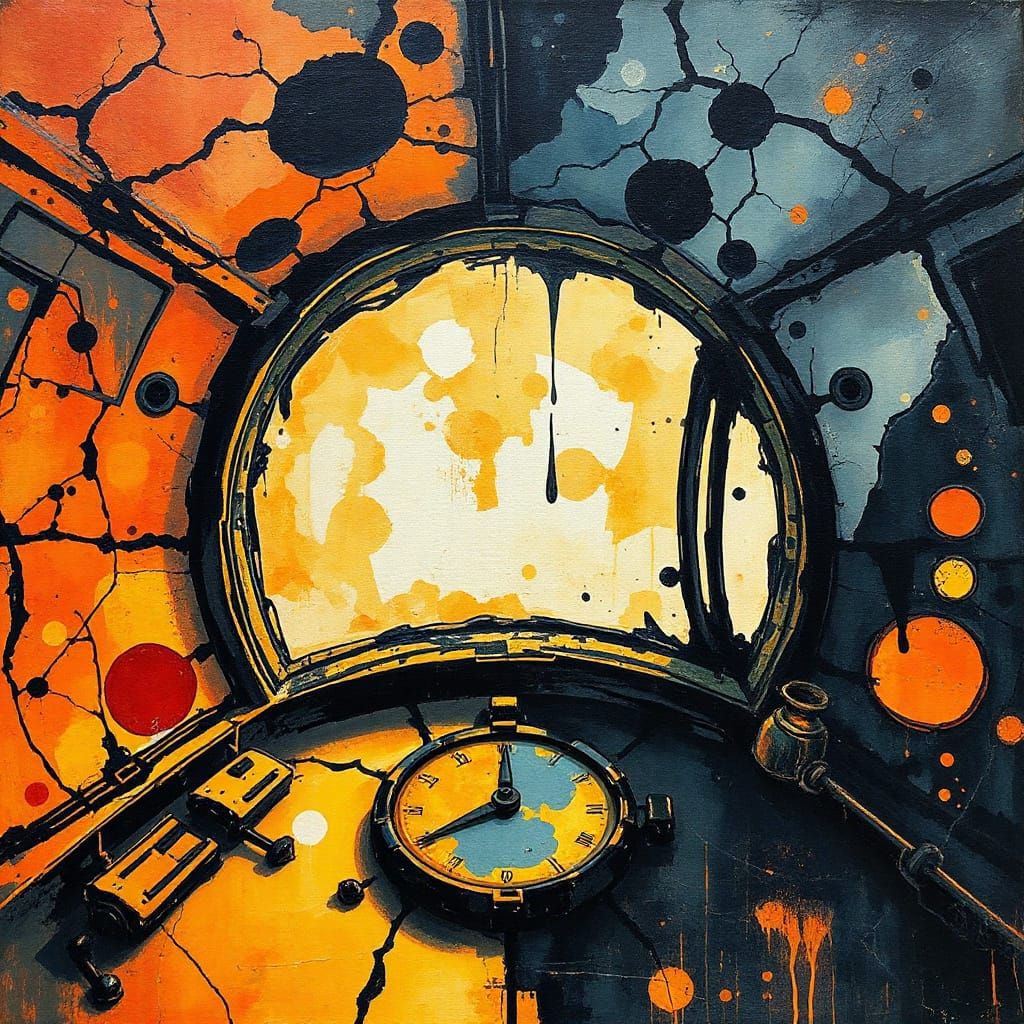 Cosmic Vessel in Fractured Ink