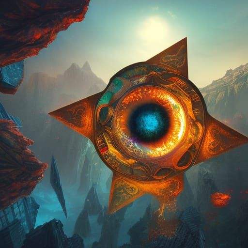 Spinning Time Cube: Detailed Matte Painting