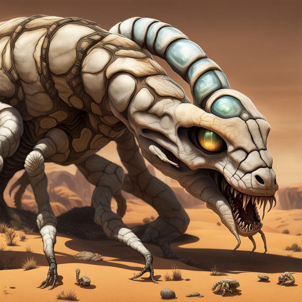 Alien Exoplanet: Desert Creatures in Speculative Biology Art