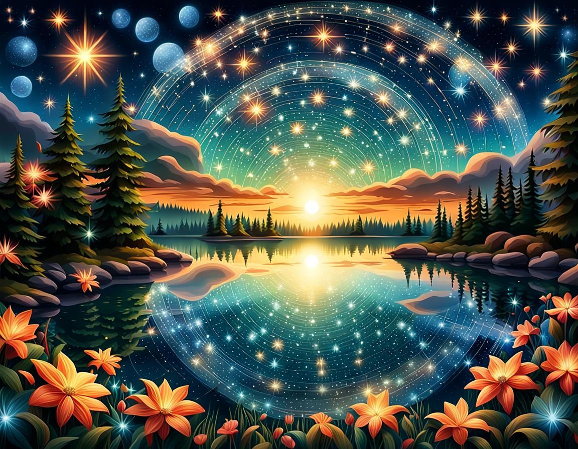 Evocative Digital Art of Sparkling Starlight