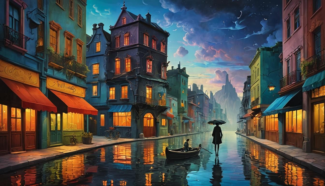 Colorful Isles: An Arcanepunk Dreamscape Masterpiece