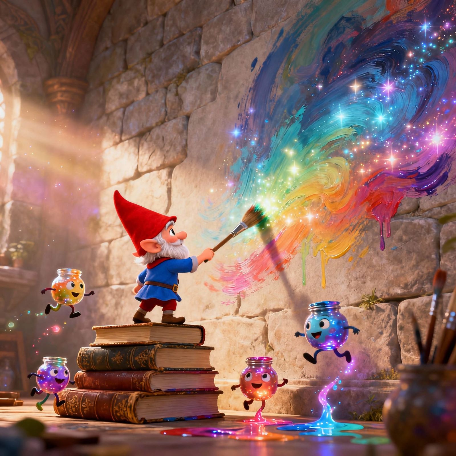 Pixar Gnome Artist Paints Magical Murals with Enchanted Pain...