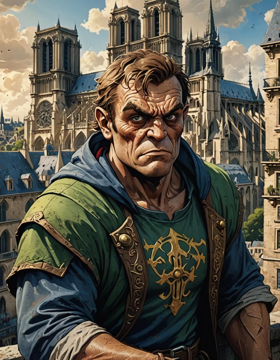 Quasimodo Portrait in Marvel Comic Style